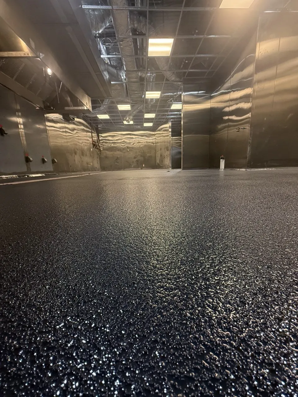 Commercial kitchen quartz solid color epoxy Naples FL — Finished · Gloss