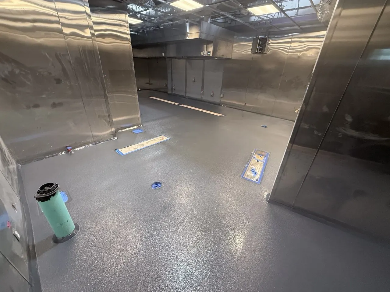 Commercial kitchen quartz solid color epoxy Naples FL — Step 6 · Wash Zone