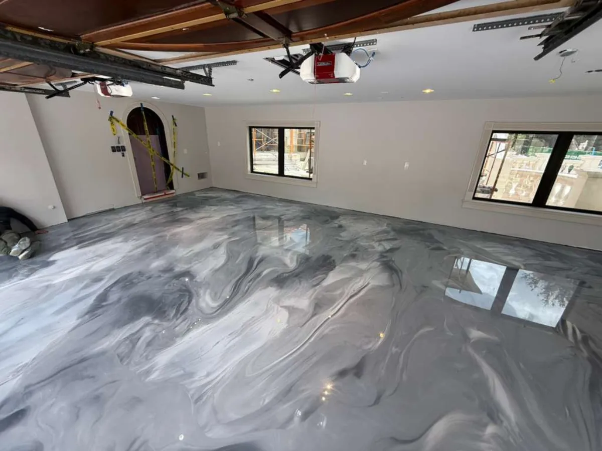 Metallic epoxy flooring for commercial showroom Naples FL - 3D designer floors