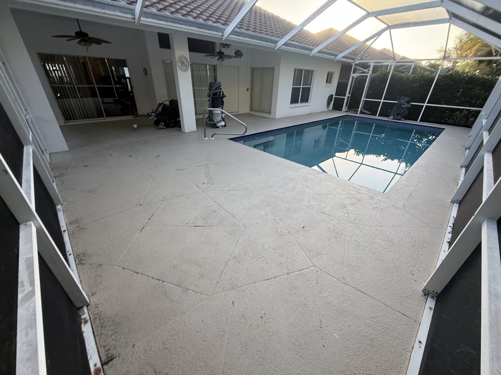 Pool Deck Resurfacing before - Naples FL