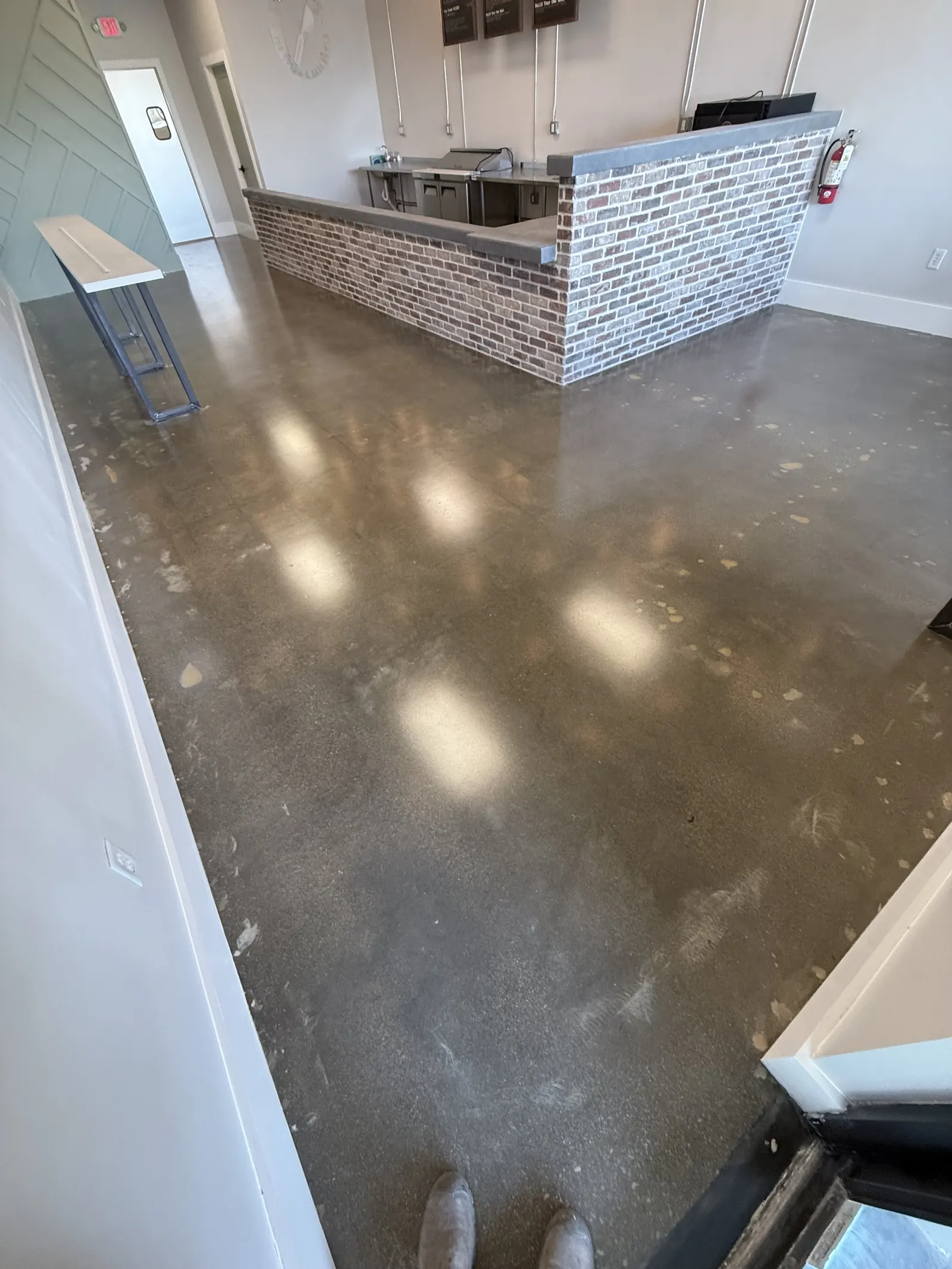 Restaurant dining area with clear MVB epoxy and Hi-Wear urethane matte finish Naples FL